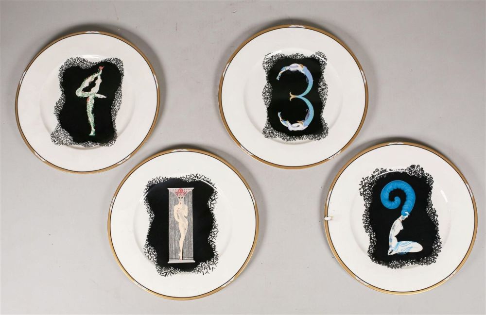 Lot 262: 4 Erte The Numerals Porcelain Plates