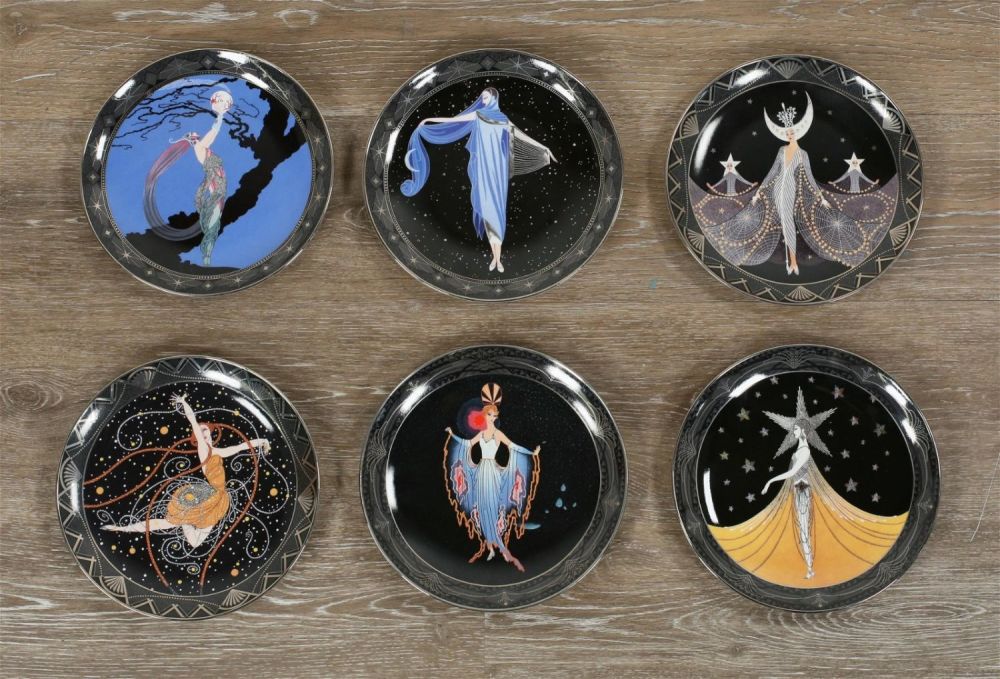 Lot 264: 6 Royal Doulton House of Erte Porcelain Plates