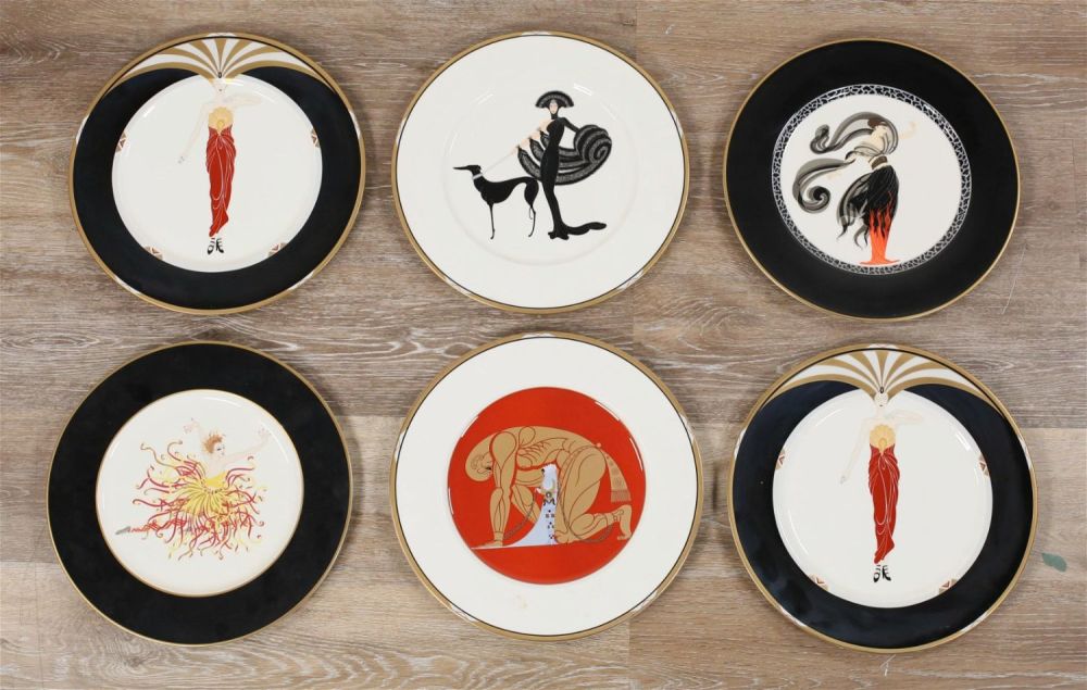 Lot 265: 6 Erte Porcelain Plates