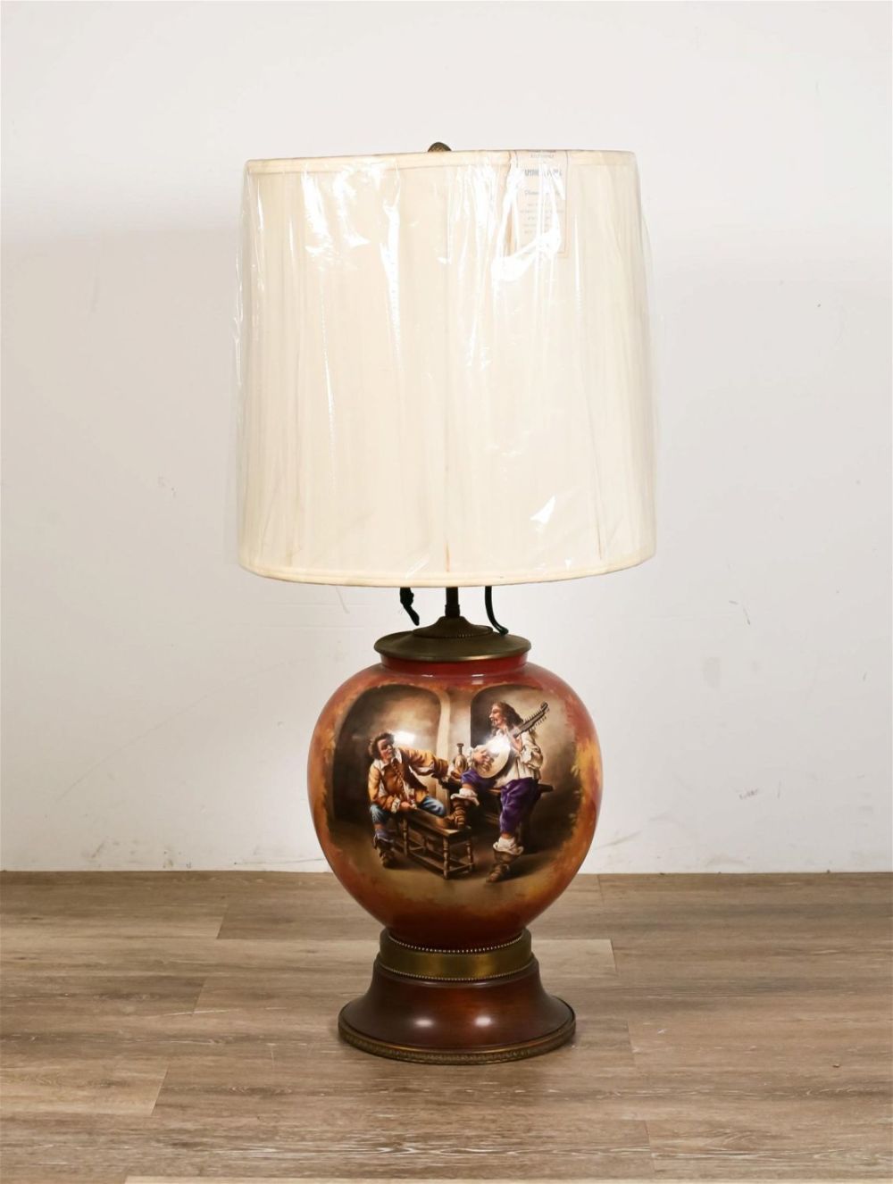 Lot 274: After Meissonier Porcelain Vase Lamp