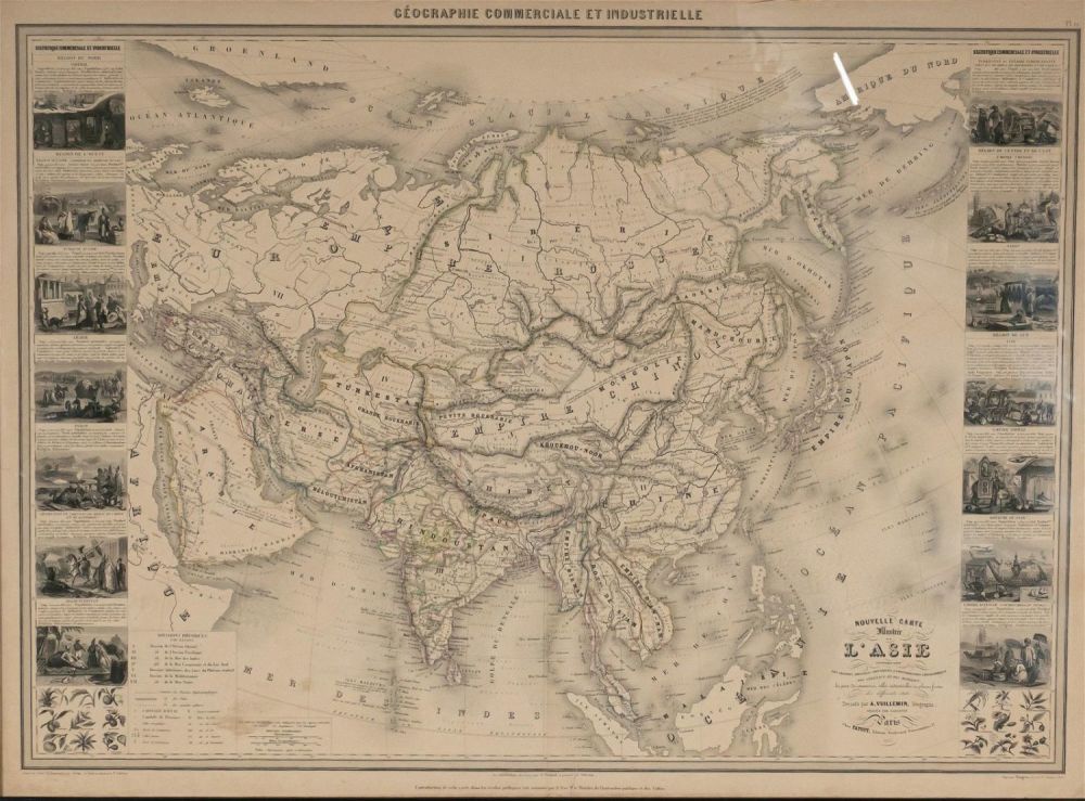 Lot 312: Alexandre Vuillemin Map of Asia, 1863