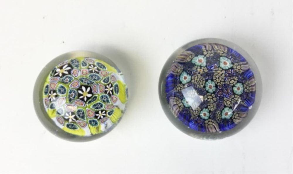Lot 319: 2 Millefiori Paperweights