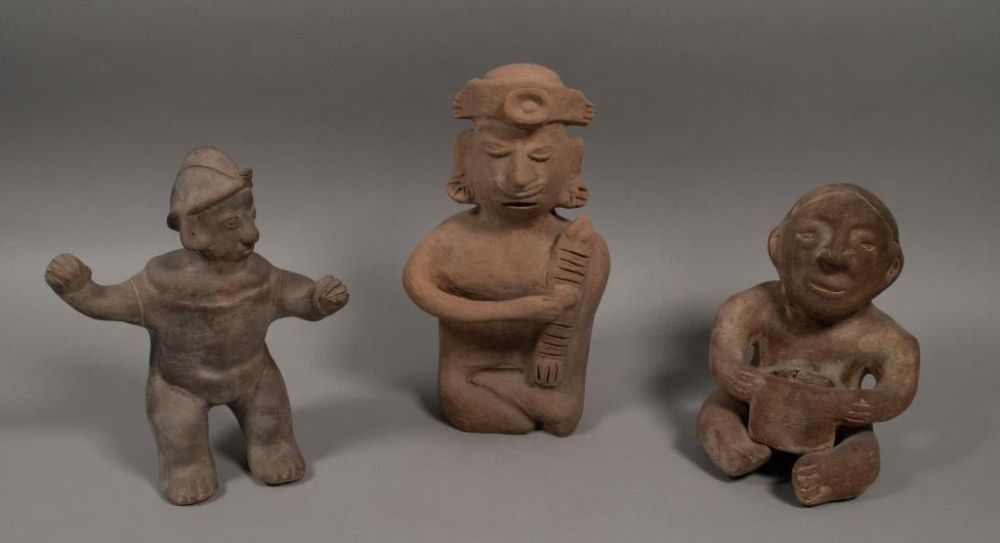 Lot 338: 3 Meso-American Pottery Figures
