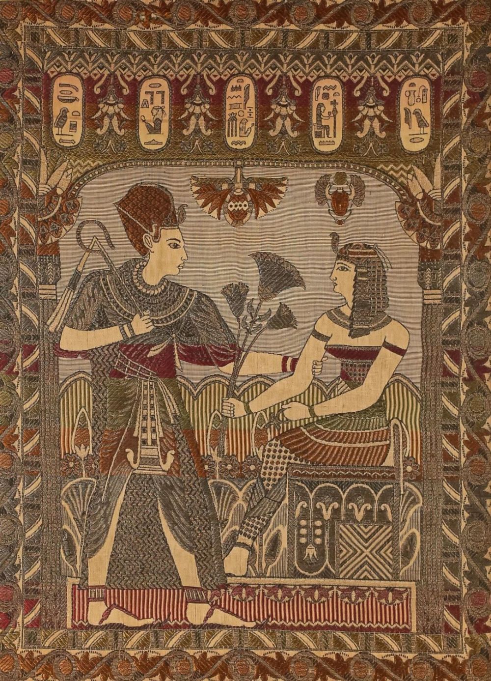 Lot 341: Egyptian Revival Textile Panel