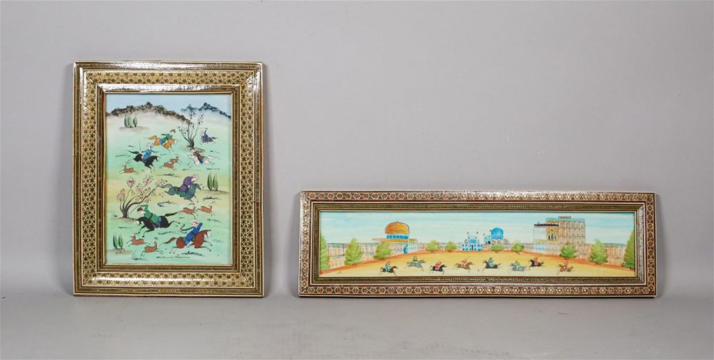 Lot 342: 2 Persian Paintings on Bone