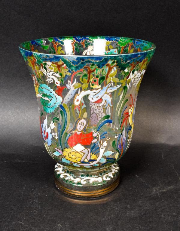 Lot 358: Hand Painted Folk Art Vase
