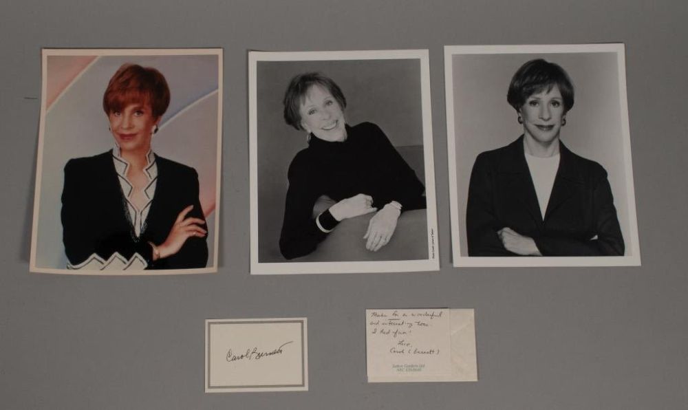Lot 376: 3 Carol Burnett Head Shots and Autograph