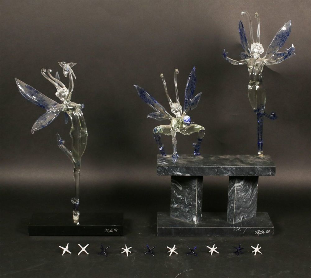 Lot 392: 2 Art Glass Sculptures