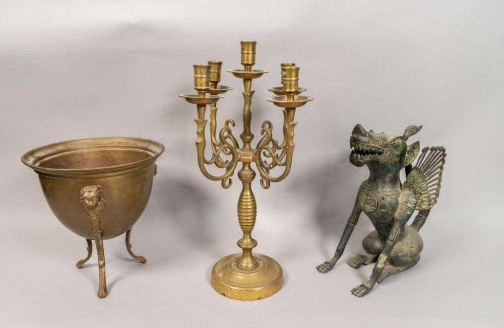 Lot 408: 3 Bronze Decorative Items