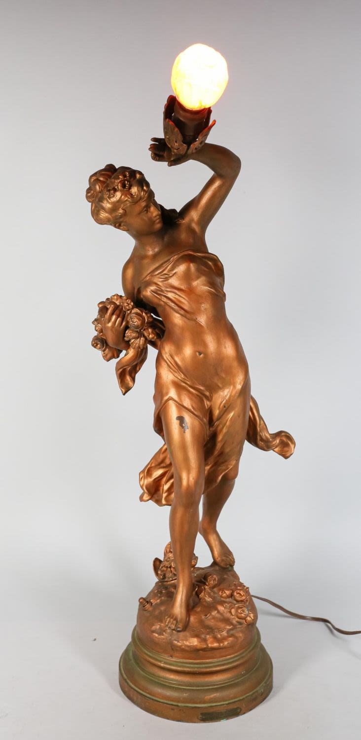 Lot 155: After Mathurin Moreau Bronze Lamp
