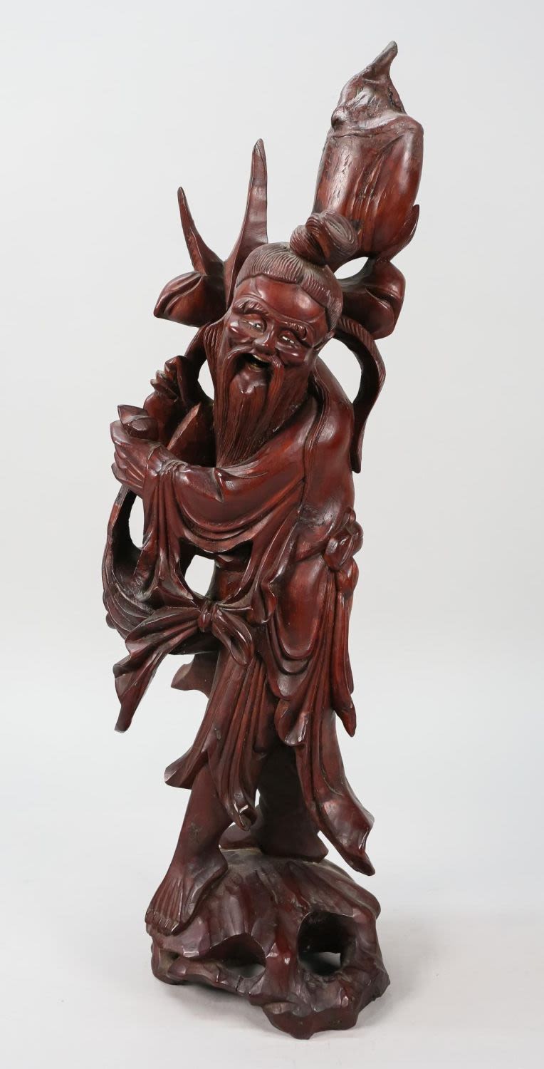 Lot 186: Carved Chinese Wooden Figure