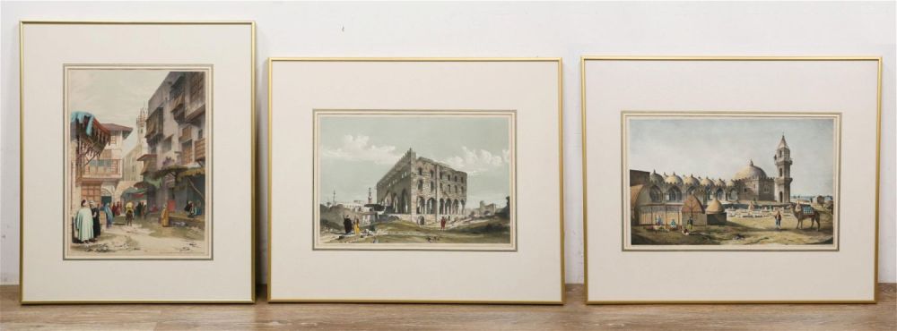 Lot 197: 3 Views of Cairo Lithographs