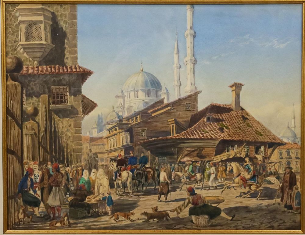 Lot 198: O.J. Jones Watercolor Yeni Yani Constantinople