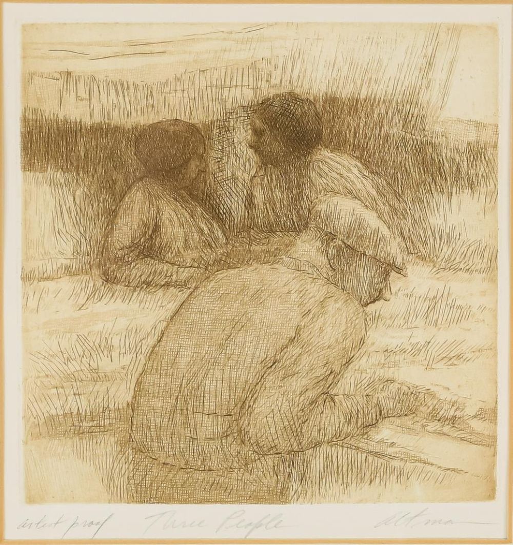 Lot 199: Harold Altman Lithograph Three People