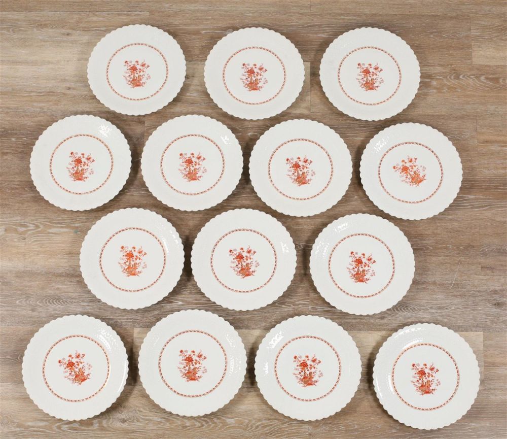 Lot 245: 14 Georges Boyer Limoges Porcelain Dinner Plates