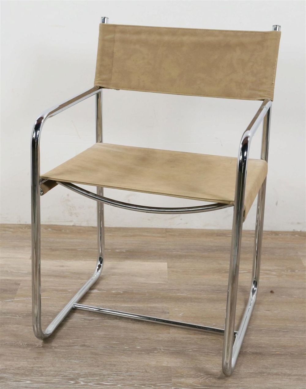 Lot 295: Marcel Breuer Style Canvas Side Chair