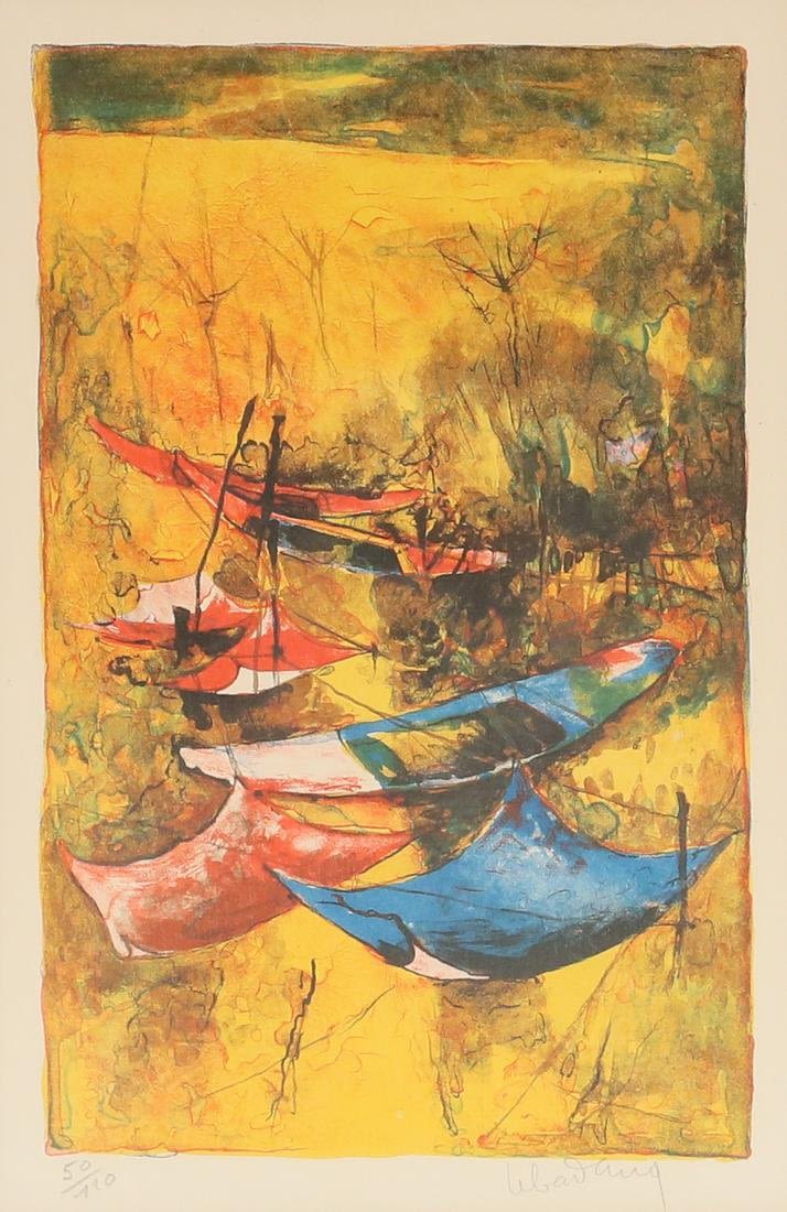 Lot 338: Lebadang Boats Lithograph