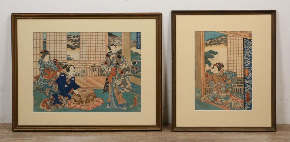 Lot 346: Utagawa Kunisada Triptych Woodblock Print