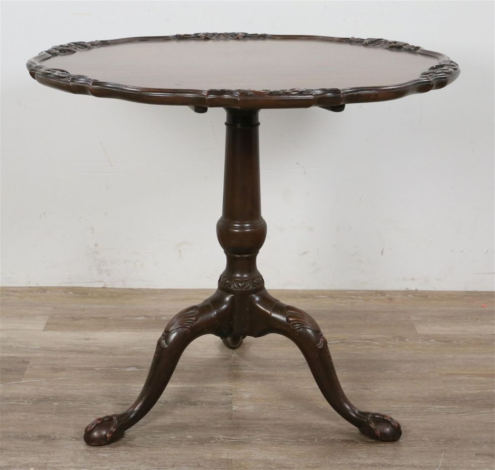 Lot 357: Georgian Chippendale Style Tilt Top Table