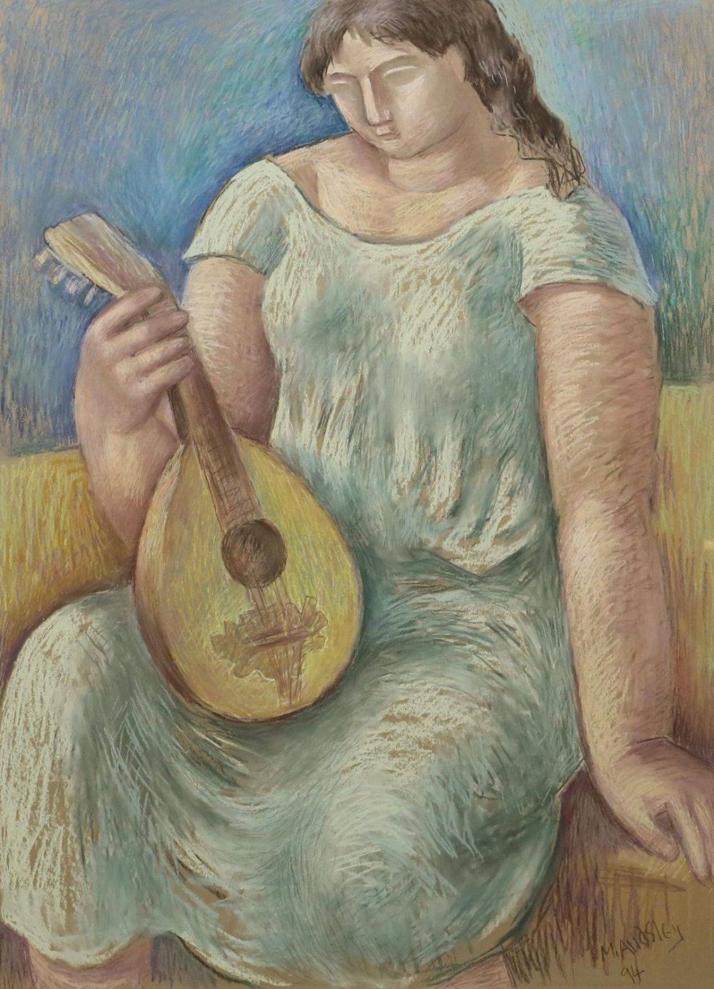 Lot 403: Pastel on Paper Portrait of a Woman