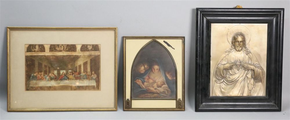 Lot 416: 3 Pieces Religious Artwork