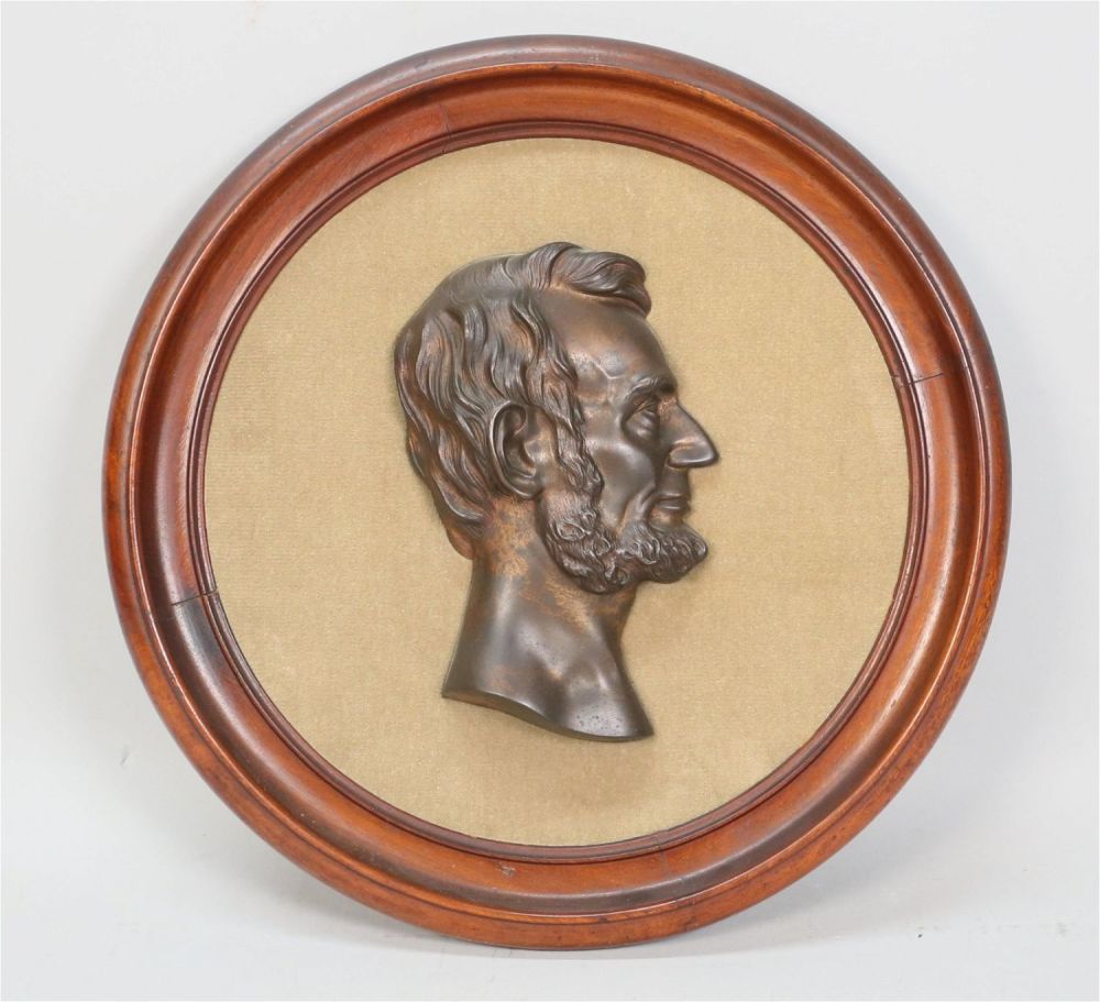 Lot 419: Abraham Lincoln Metal Cameo Plaque