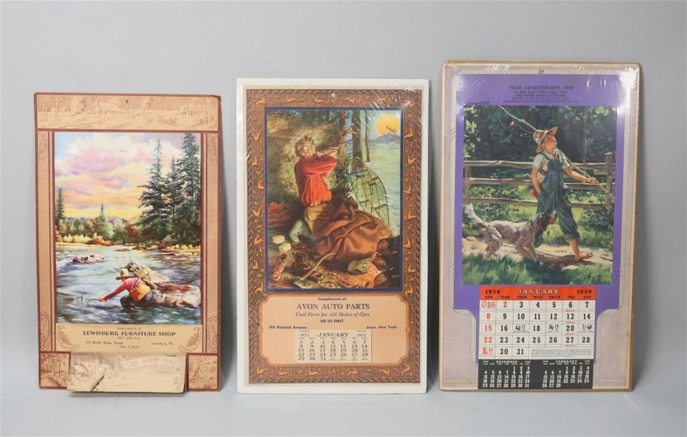 Lot 439: 3 Early 20th Century Calendars