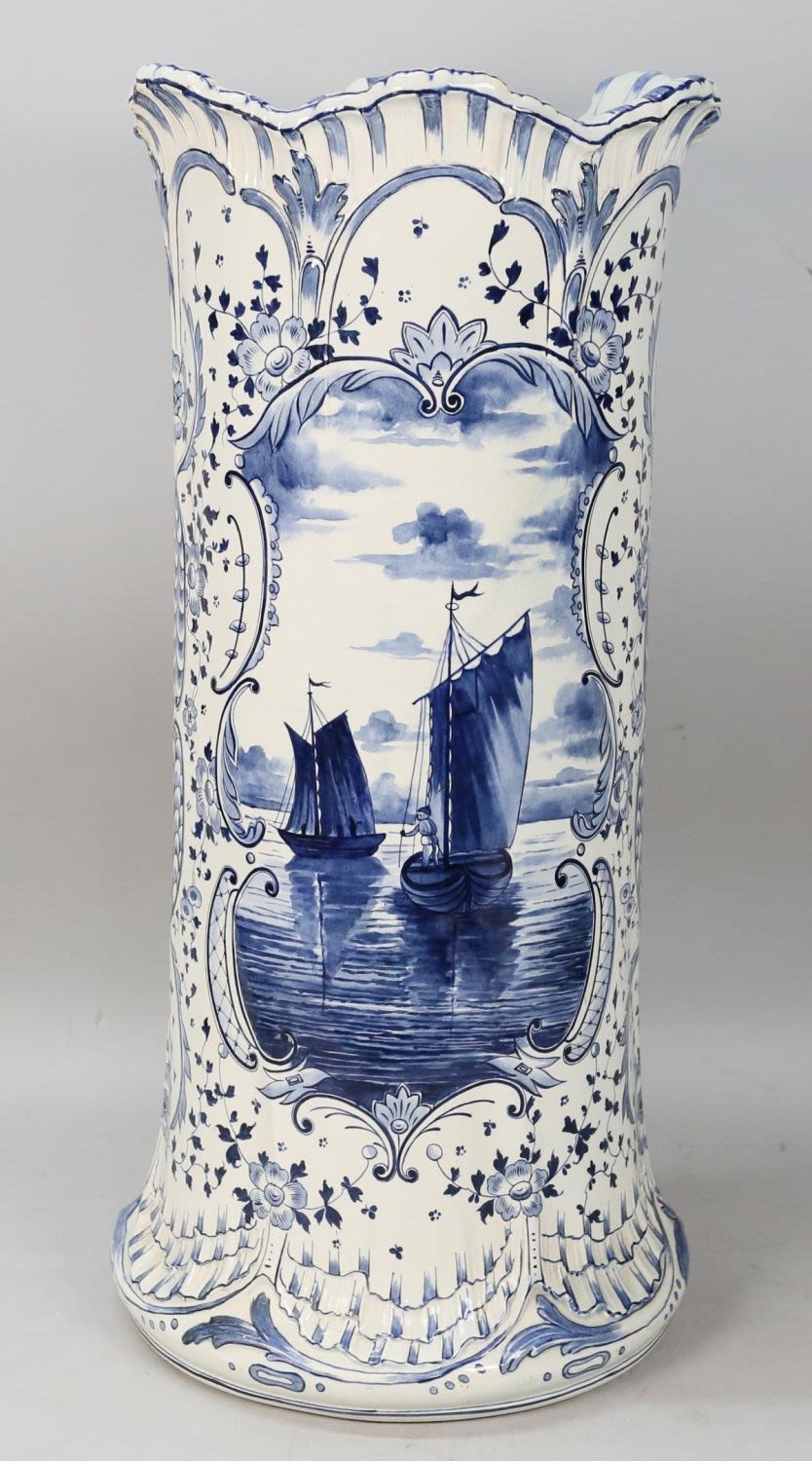 Lot 440: Royal Bonn Delft Porcelain Umbrella Stand
