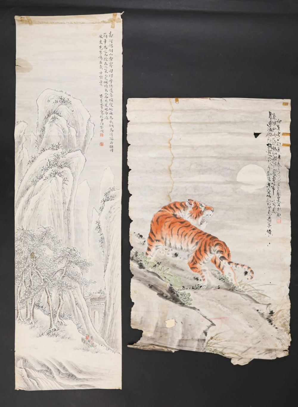 Lot 252: 2 Chinese Ink Painting Scrolls