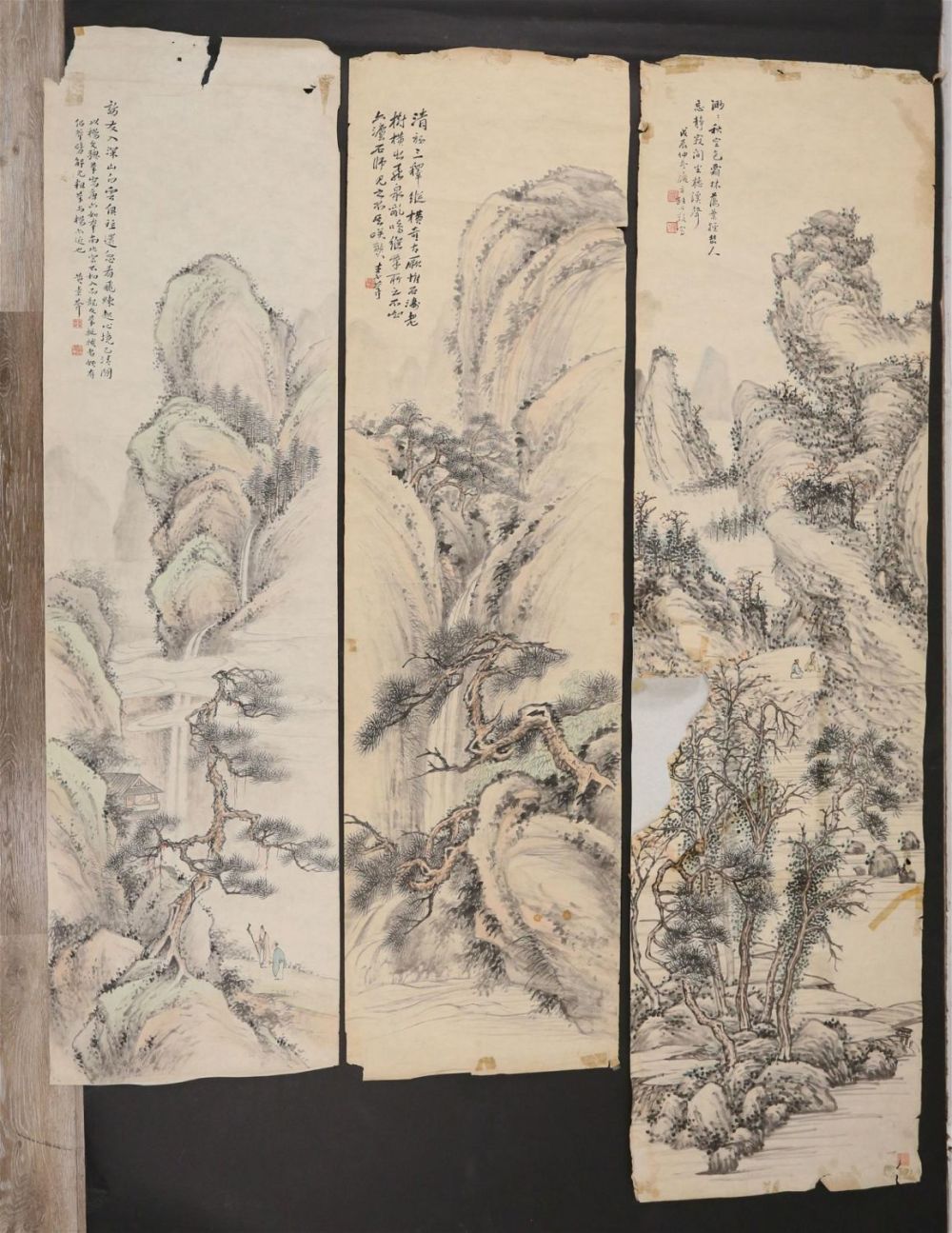 Lot 253: 3 Chinese Landscape Scrolls