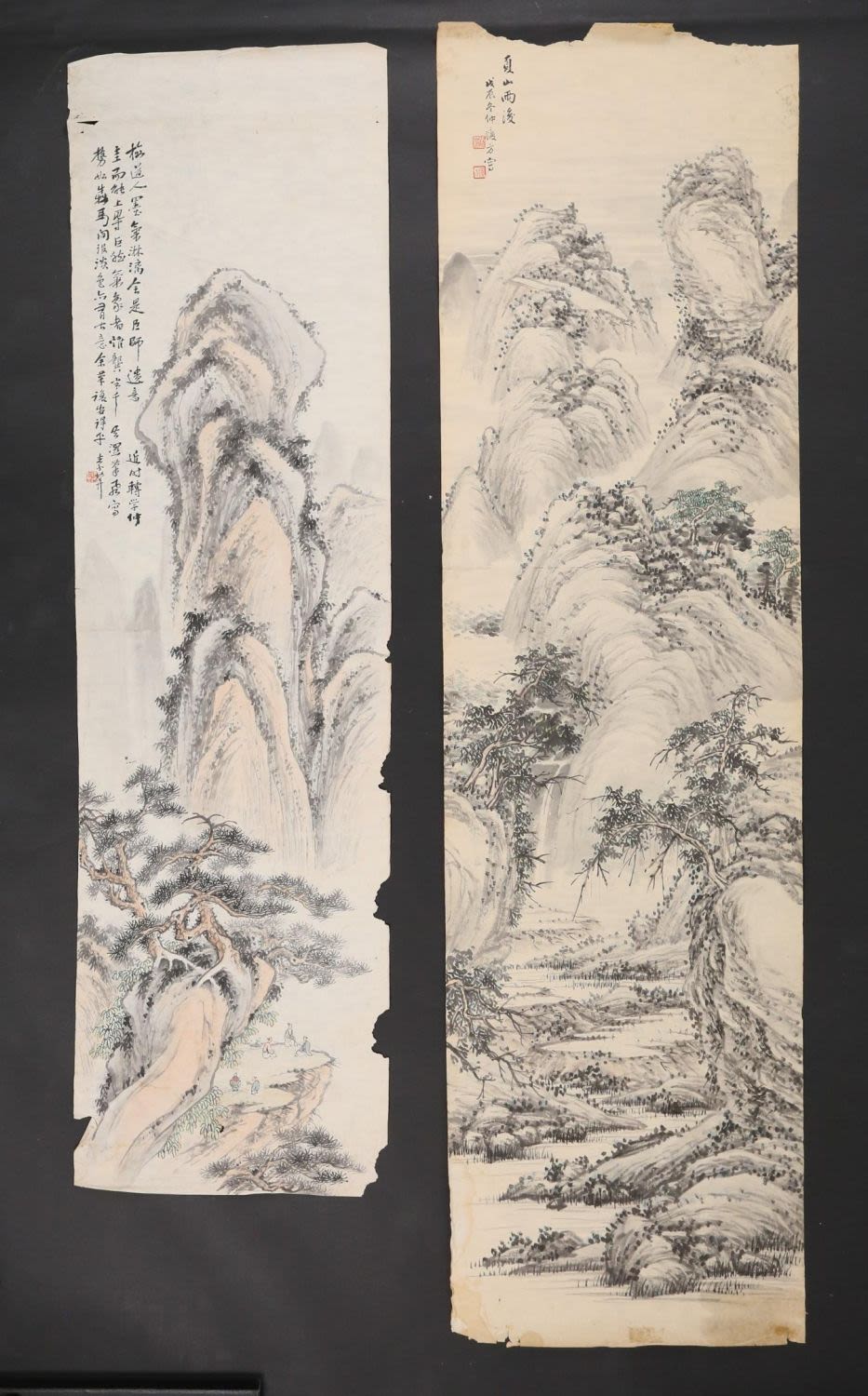 Lot 254: 2 Chinese Landscape Scrolls