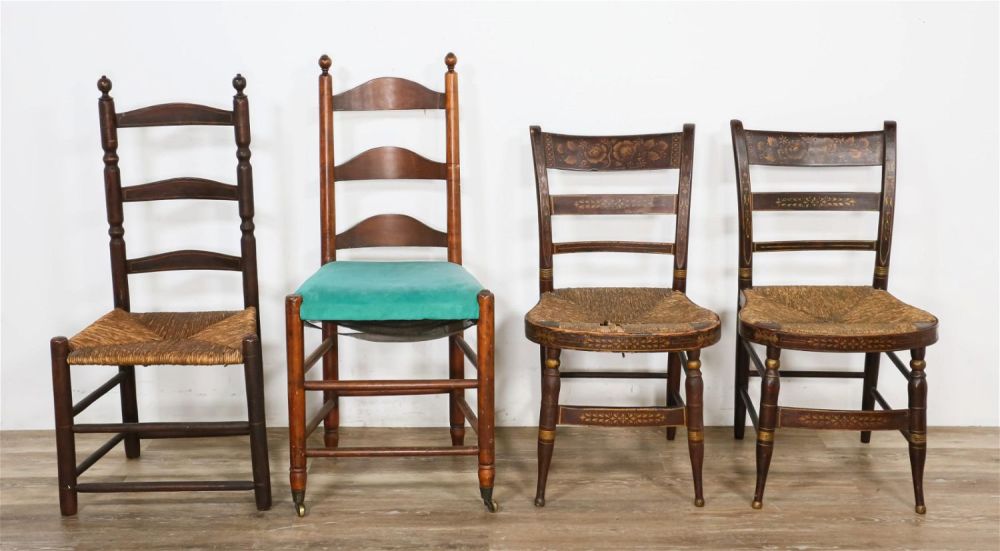Lot 164: Grouping of Four 19th Century Chairs
