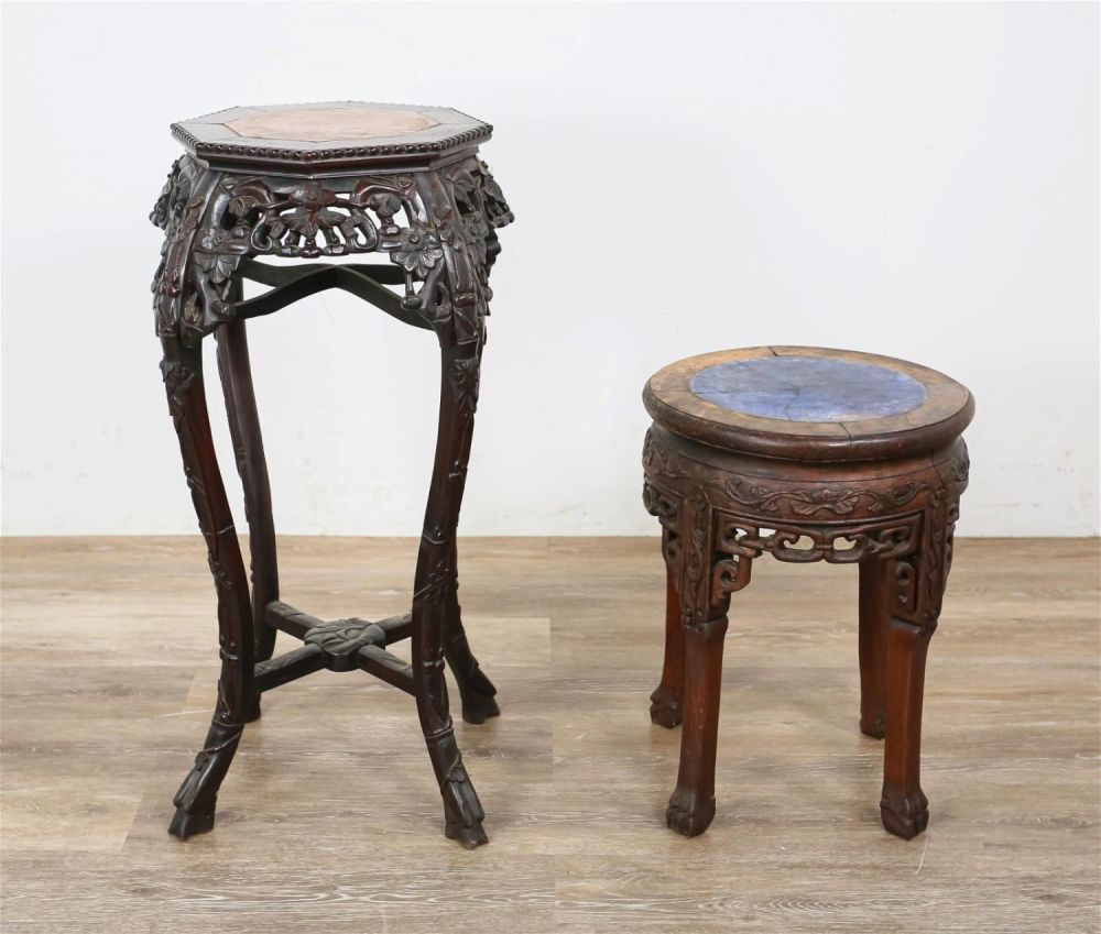 Lot 168: Two Chinese Rosewood Plant Stands