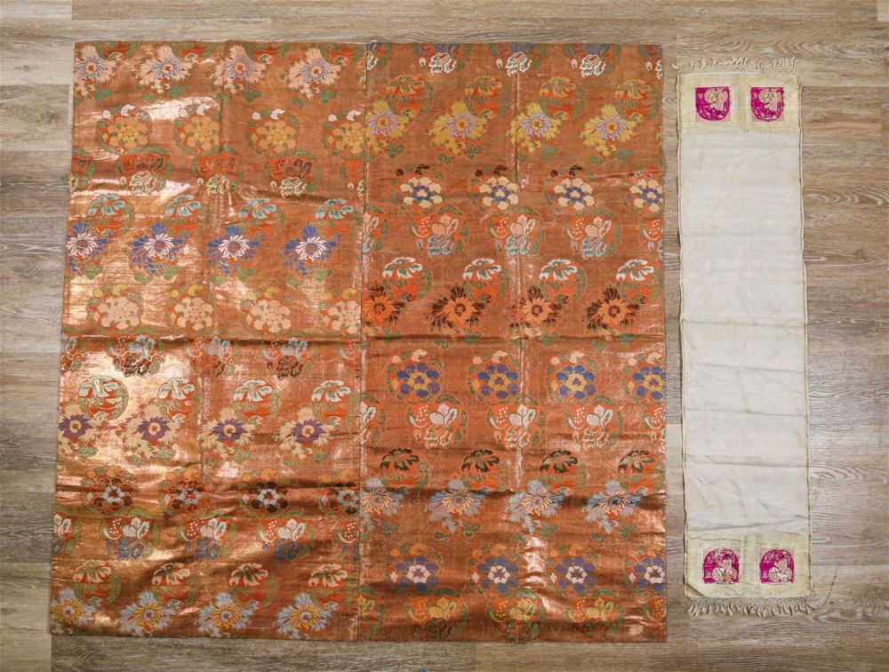 Lot 170: 2 Silk Embroidery Textiles Chinese and Persian