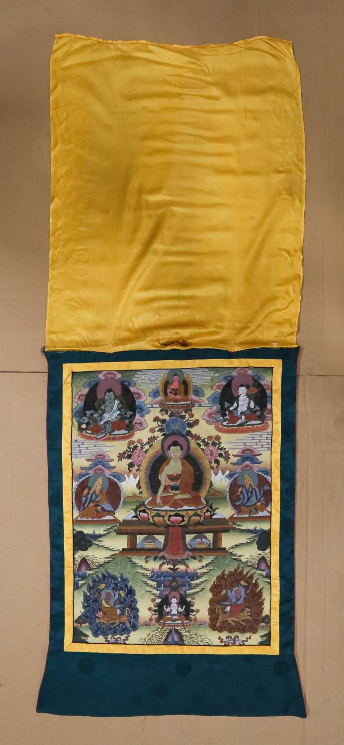 Lot 176: Tibetan Buddhist Silk Thangka