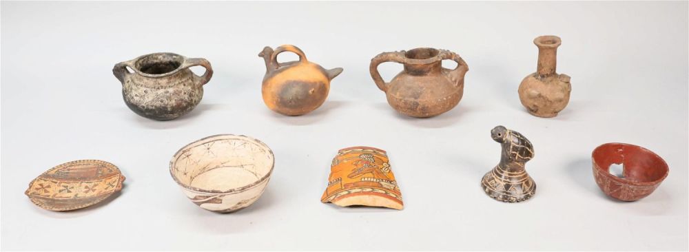 Lot 185: 9 Pieces Pre-Columbian Pottery