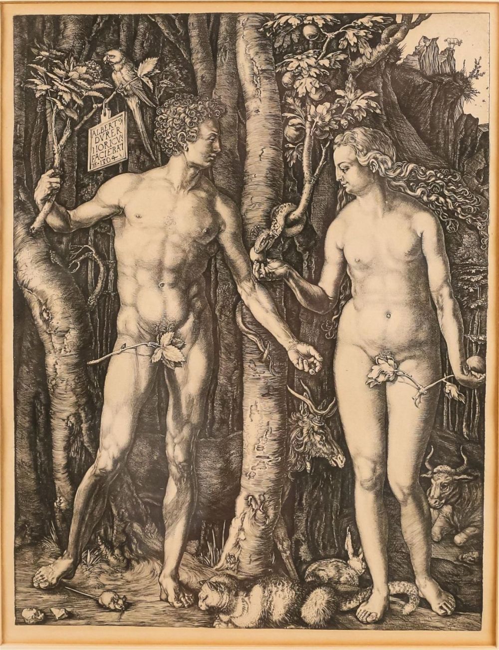 Lot 202: Albrecht Durer Adam and Eve Engraving