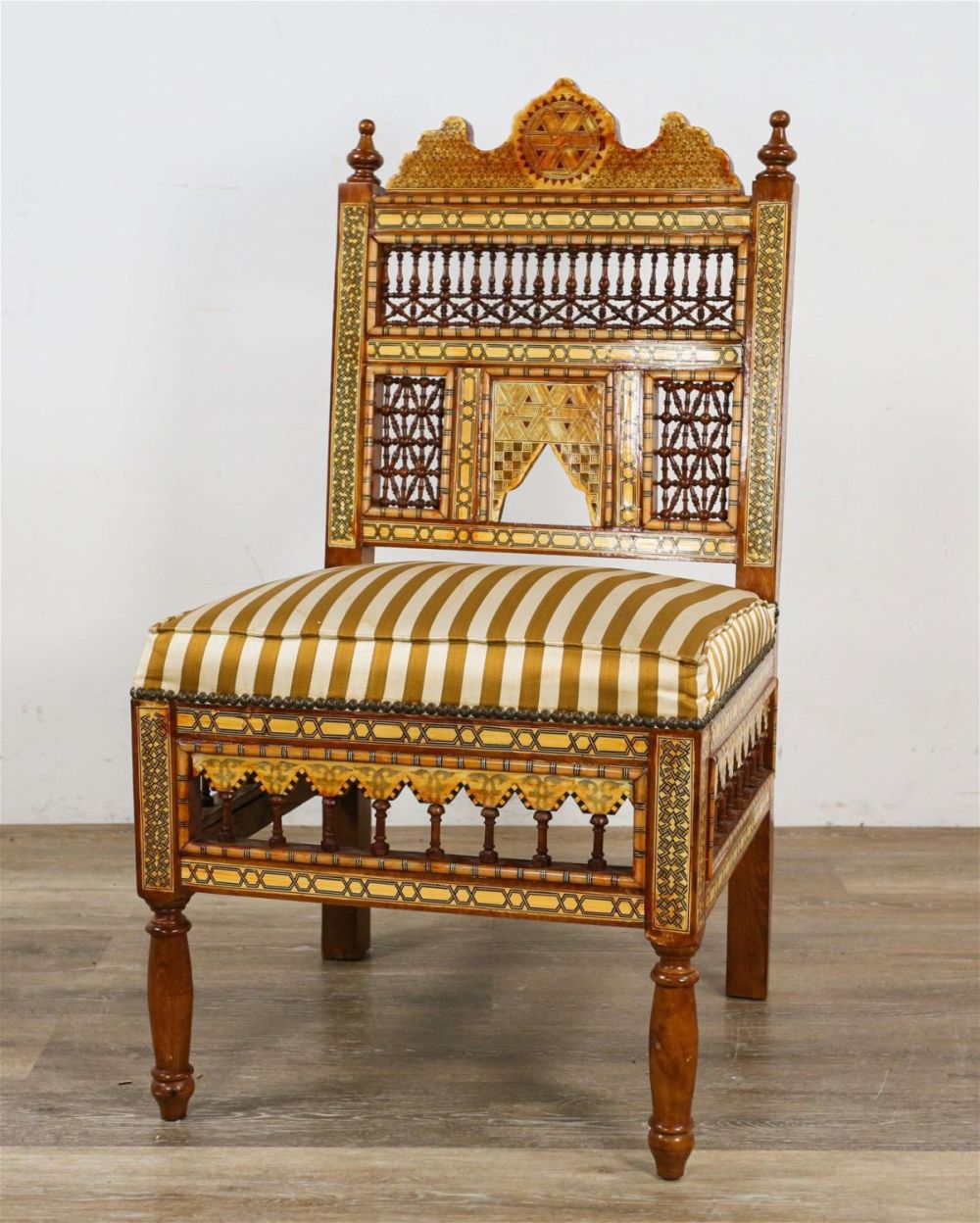 Lot 234: Moorish Style Inlaid Side Chair