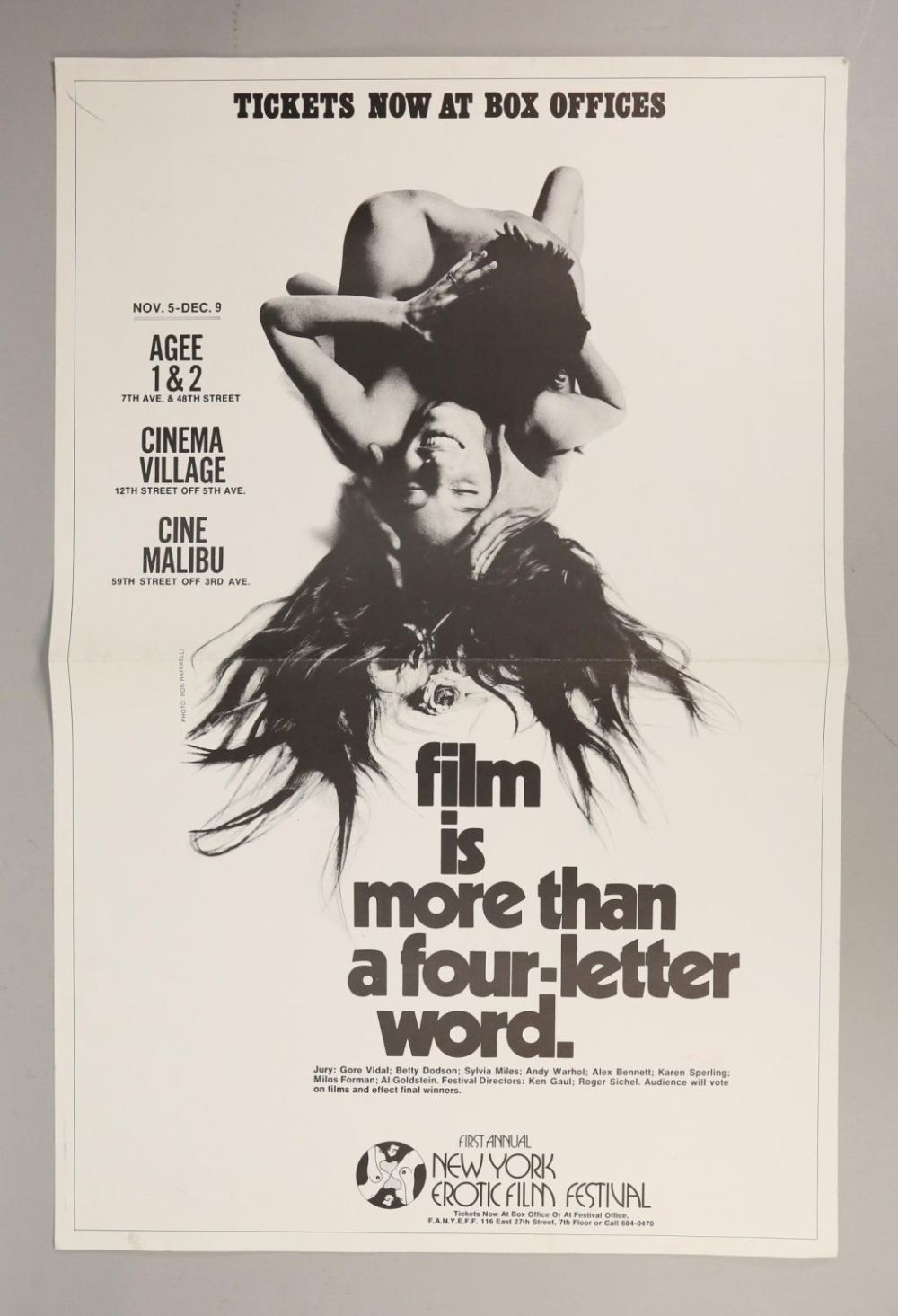 Lot 270: First Annual New York Erotic Film Festival Poster