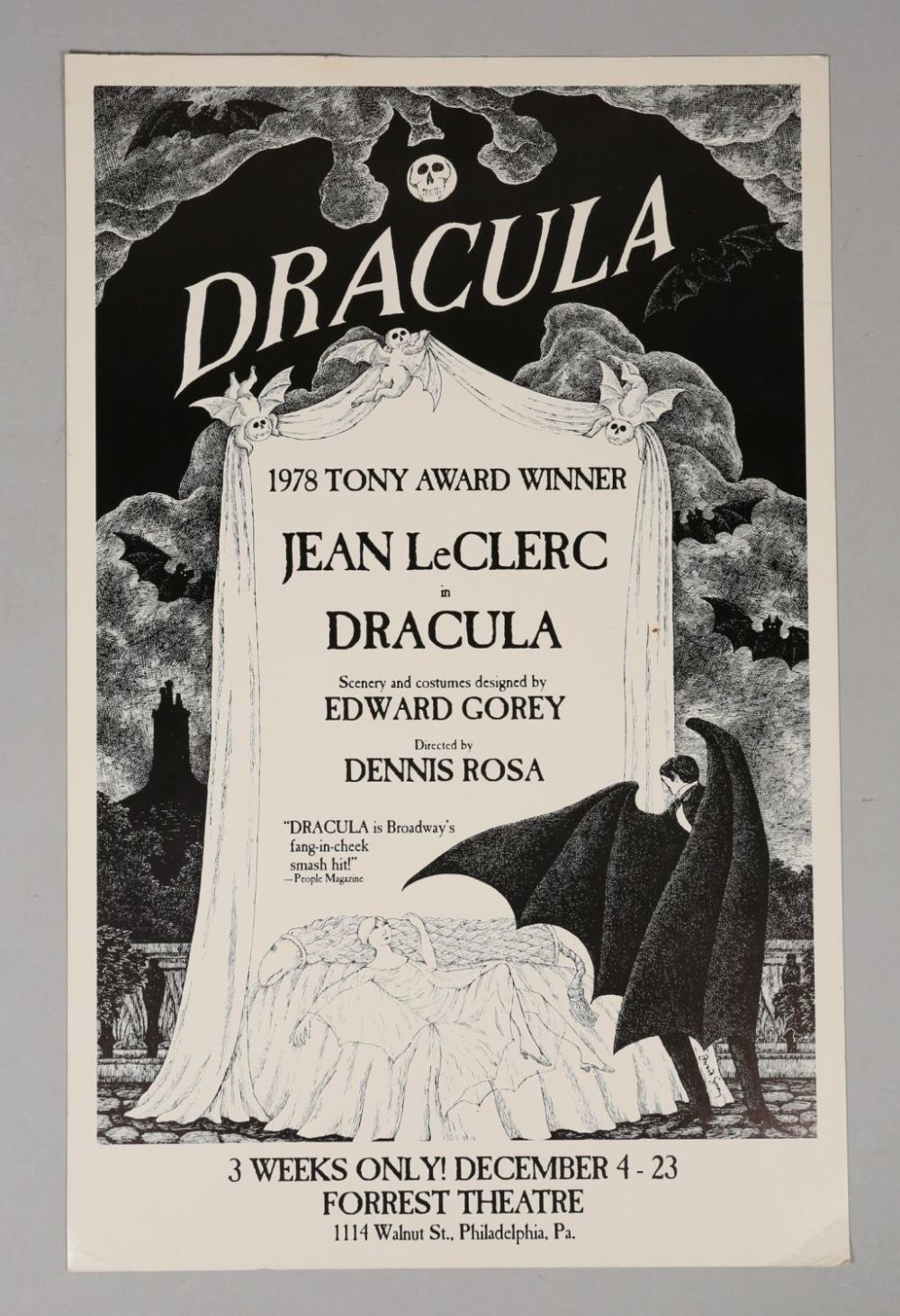 Lot 277: Edward Gorey Dracula Forrest Theatre Poster