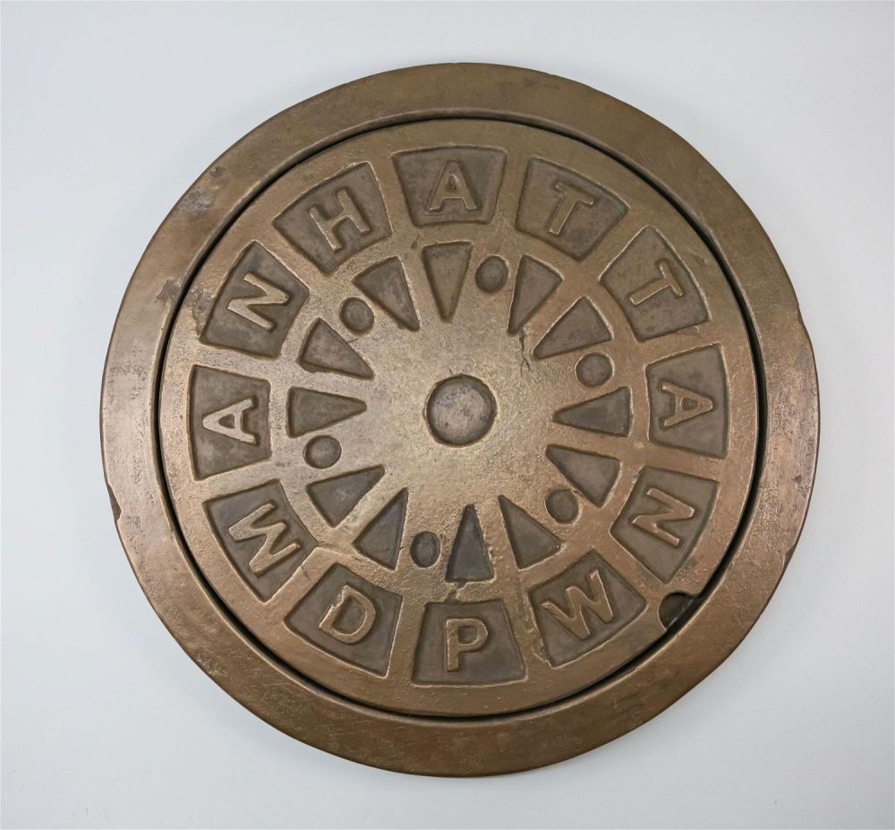 Lot 282: Manhole Cover Sculpture Signed Mike Mills