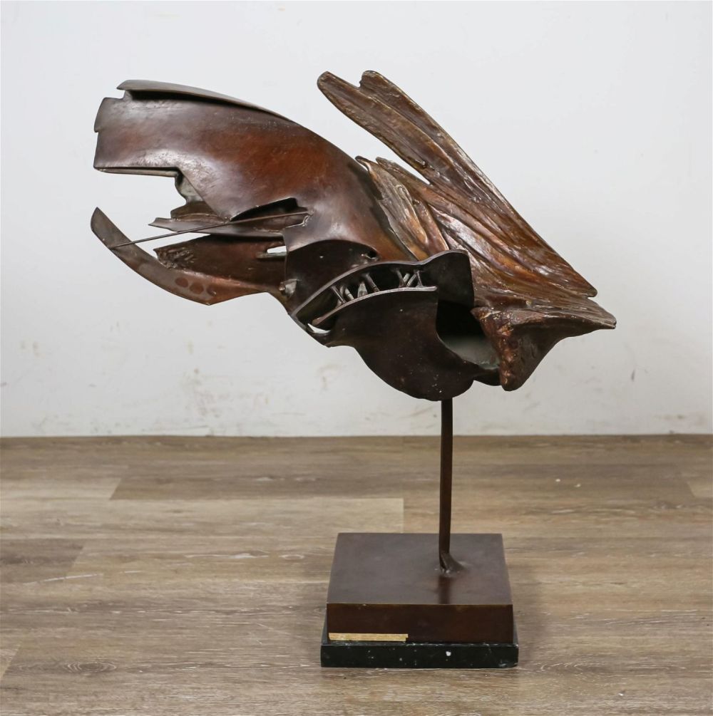 Lot 310: Gene Buckley Baroque Bird Abstract Bronze