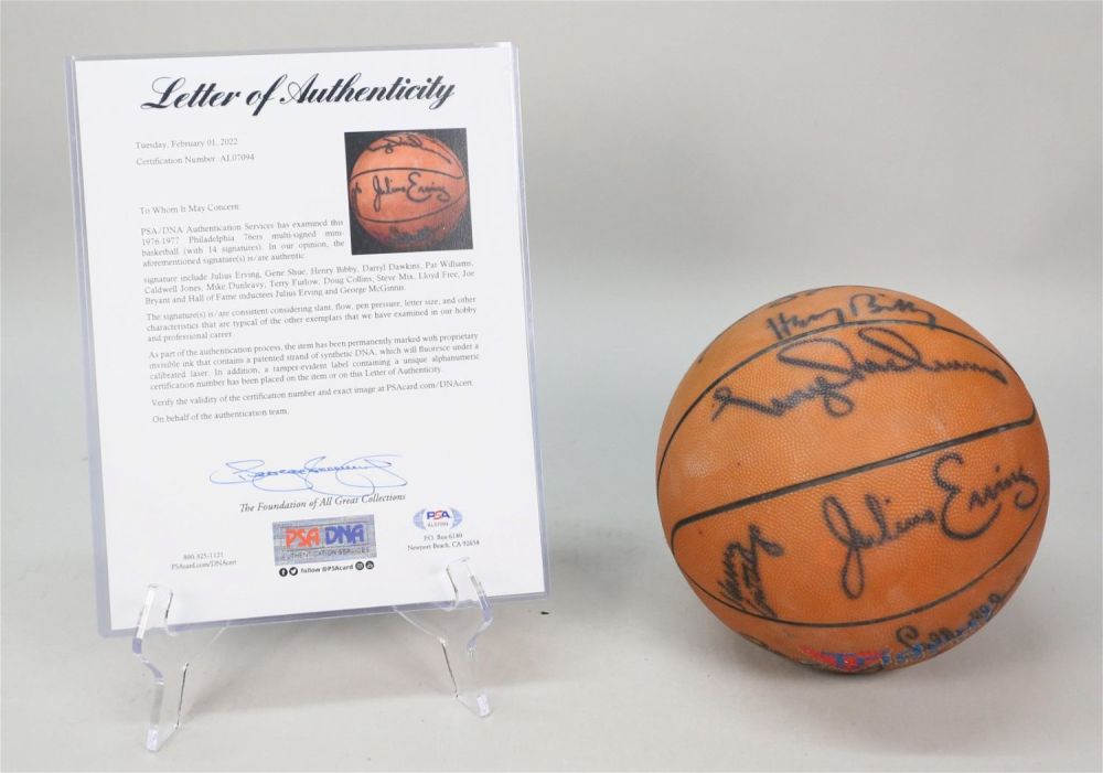 Lot 342: 1976 Philadelphia 76ers Team Signed Basketball