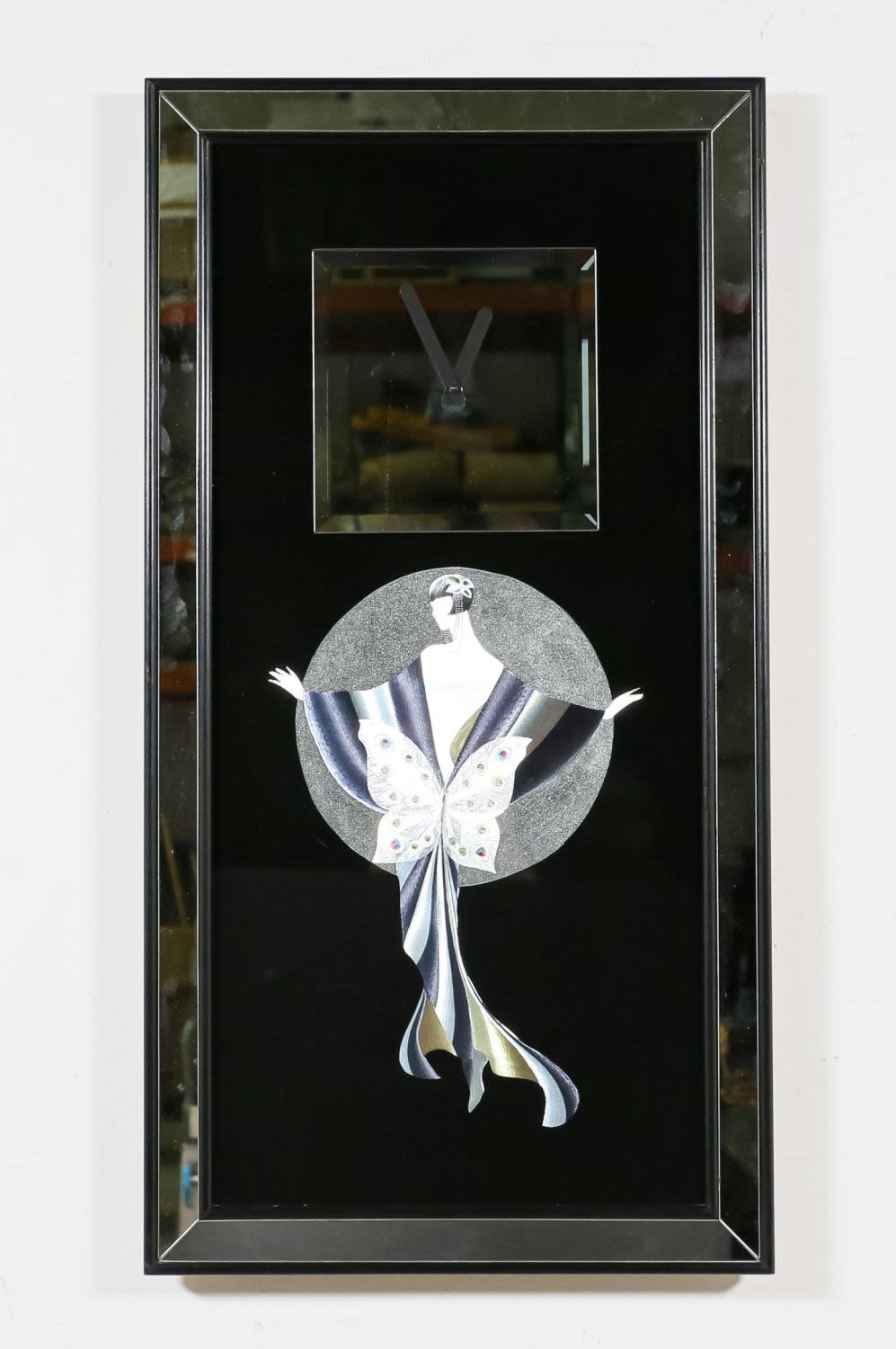 Lot 356: Erte Style Mirror Wall Clock
