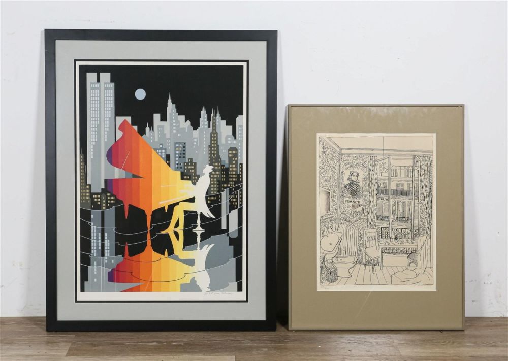 Lot 371: Two Signed Contemporary Lithographs