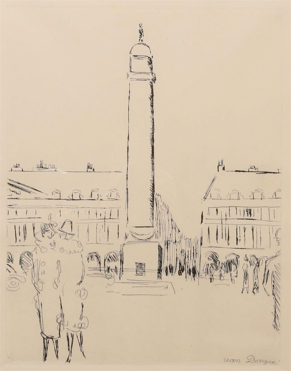 Lot 406: Kees Van Dongen Etching Place Vendome
