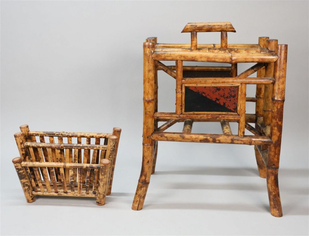 Lot 165: Bamboo Magazine Rack & Letter Rack