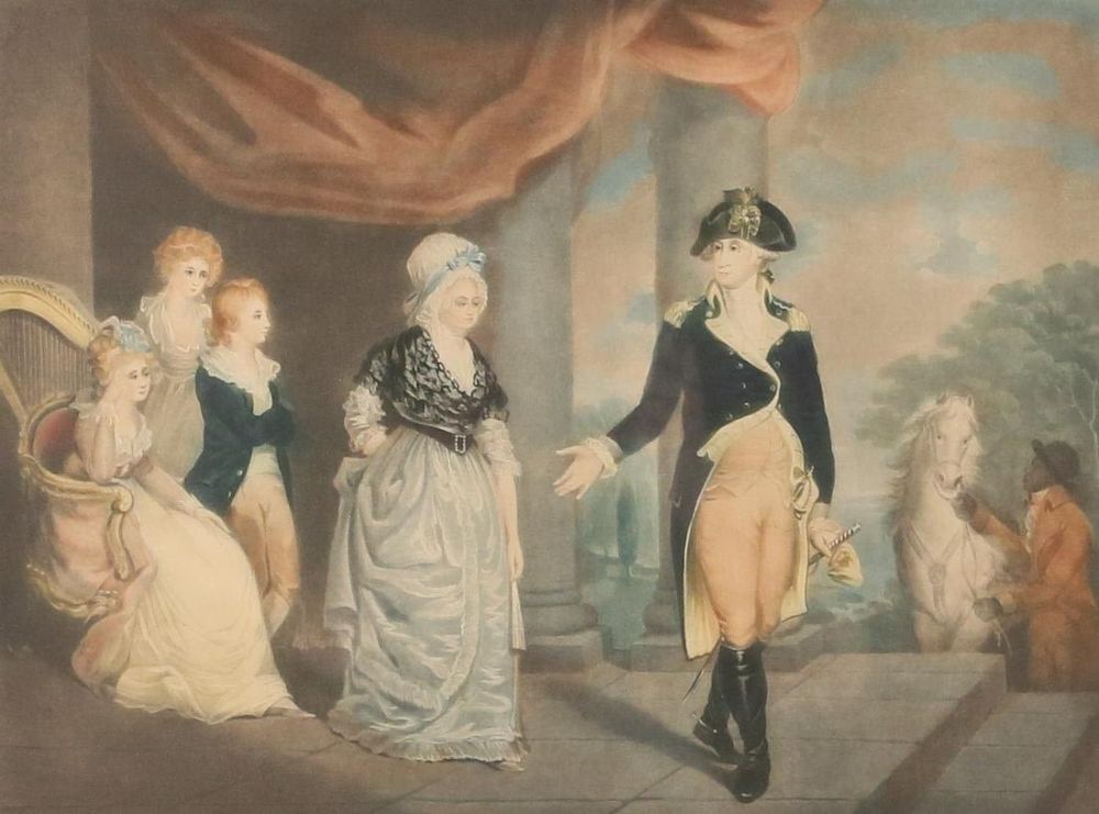 Lot 173: After Jeremiah Paul Jr Mezzotint Washington Family