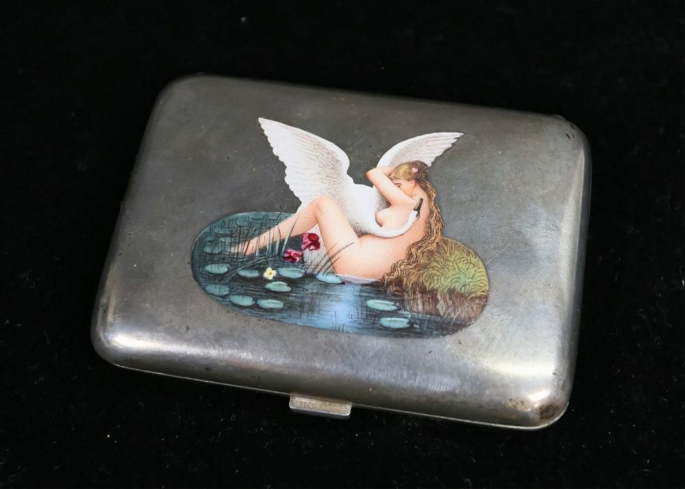 Lot 183: Austrian 900 Silver & Enamel Cigarette Case