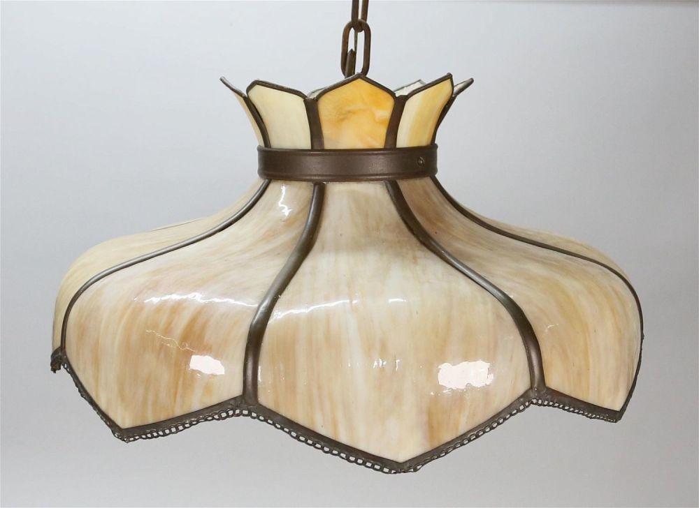 Lot 206: Slag Glass Hanging Fixture